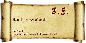 Bari Erzsébet névjegykártya